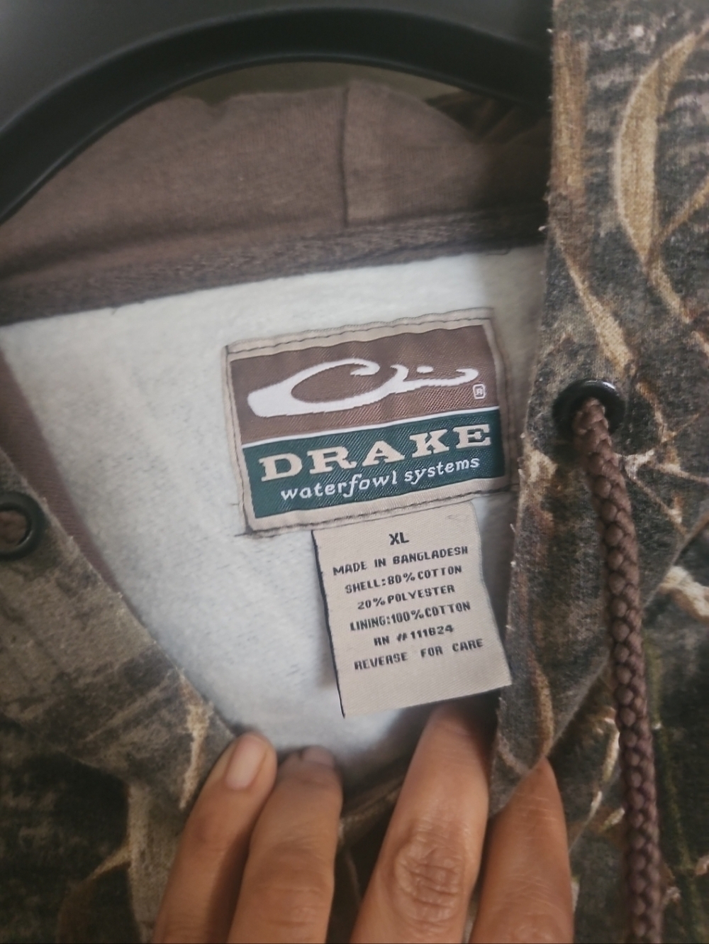 Drake Waterfowl Systems Realtree Max-5 Camo Hoodie XL Long Sleeve Cotton Blend - Picture 8 of 8